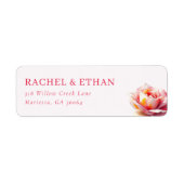 Elegante Rode Waterverf Roos Etiket (Voorkant)