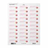 Elegante Rode Waterverf Roos Etiket (Full Sheet)