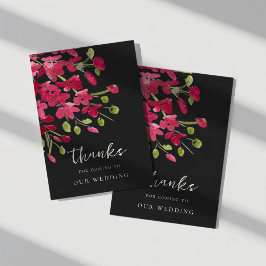 Elegante rode waterverfboeket bedankkaart voor een kaart