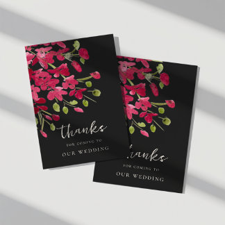 Elegante rode waterverfboeket bedankkaart voor een kaart