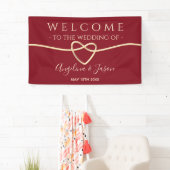Elegante rode welkomsttrouw spandoek (Insitu)