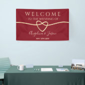Elegante rode welkomsttrouw spandoek (Beurs)