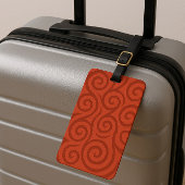 Elegante rode wervelingen bagagelabel