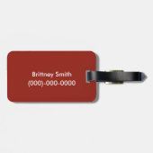 Elegante rode wervelingen bagagelabel (Achterkant horizontaal)