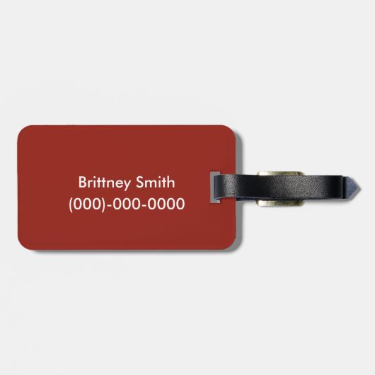 Elegante rode wervelingen bagagelabel (Achterkant horizontaal)