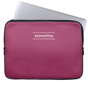 Elegante rode wijn met naam Laptop Sleeve