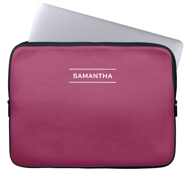 Elegante rode wijn met naam Laptop Sleeve (Voorkant)