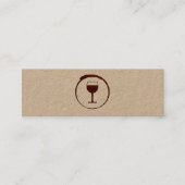 Elegante rode wijnvlek met wijnglas mini visitekaartje (Voorkant)