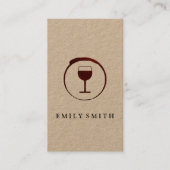 Elegante rode wijnvlek met wijnglas visitekaartje (Voorkant)