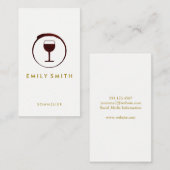 Elegante rode wijnvlek wijnglas visitekaartje (Voorkant / Achterkant)