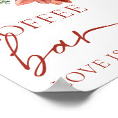 Elegante rode winter kerst koffie bar teken poster (Hoek)