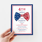 Elegante Rode Wit Blauwe 4 Juli Kaart