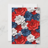 Elegante Rode Witte Blauwe Patriottische Bloementu Kaart (Achterkant)