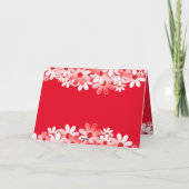 Elegante rode witte bloemen bruiloft bedankkaart (Achterkant)