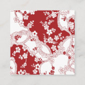Elegante rode & witte kersenbloesem bruiloft RSVP Informatiekaartje (Achterkant)