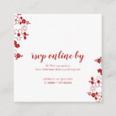 Elegante rode & witte kersenbloesem bruiloft RSVP Informatiekaartje (Voorkant)