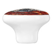 Elegante rode witte parels diamanten oceaangolven keramische knop (Zijkant)