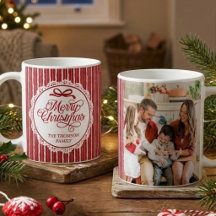 Elegante Rode Witte Prettig Kerstmis Familie Foto