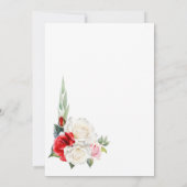 Elegante rode witte roos bloemenboog bruiloft kaart (Achterkant)
