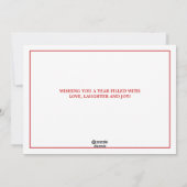 Elegante Rode & Witte Sneeuw 4 het Wenskaart van Feestdagenkaart (Achterkant)