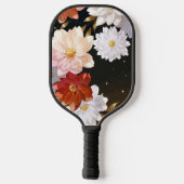Elegante rode & witte Waterverf bloemenpatroonnaam Pickleball Paddle (Achterkant)