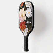 Elegante rode & witte Waterverf bloemenpatroonnaam Pickleball Paddle (Links)