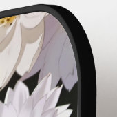 Elegante rode & witte Waterverf bloemenpatroonnaam Pickleball Paddle (Links Detail)