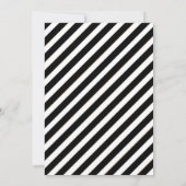 Elegante rode witte zwarte gestreepte afstuderen save the date (Achterkant)