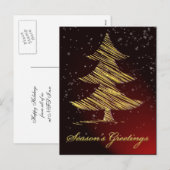 elegante rode zakelijke kerstgroet ansichtkaarten feestdagenkaart (Voorkant / Achterkant)