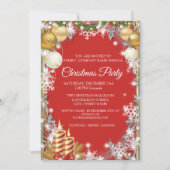 Elegante rode zakelijke kerstvakantie feest kaart (Voorkant)