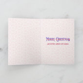 Elegante Rode Zilveren Kerstboom Naam Custom Feestdagen Kaart (Binnen)