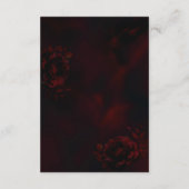 Elegante rode zwarte bloemen Bruiloftsdetails Informatiekaartje (Achterkant)