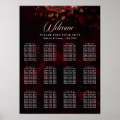 Elegante rode zwarte bloemen Trouwen romantische g Poster (Voorkant)