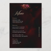 Elegante rode zwarte bloemen Wedding moody Menu (Voorkant)