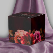 Elegante rode zwarte florale wedding  bedankdoosjes