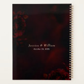 Elegante rode zwarte mysterieuze bloemige bruiloft planner (Achterkant)