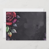 Elegante Rode & Zwarte Rozen Gotische Bruiloft Save The Date (Achterkant)
