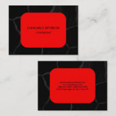 Elegante rode zwarte steen minimalistische profess visitekaartje (Voorkant / Achterkant)