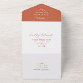 Elegante Roest Calligrafie Script Bruiloft All In One Uitnodiging (Buitenkant)