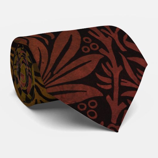 Elegante Roest Ombre Bloemmotief Stropdas (Opgerold)
