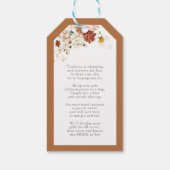 Elegante Roest Oranje Bloemige Bruidsdouche zonder Cadeaulabel (Achterkant)