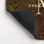 Elegante Roest Oranje Goud Bloemrijke Script Monog Muismat (Hoek)