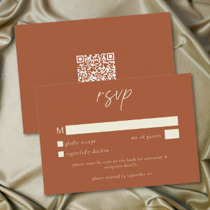 Elegante Roest Terracotta Minimalistische Trouwdag RSVP Kaartje