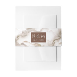 Elegante Roest Waterverf Monogrammed Bruiloft Uitnodigingen Wikkel