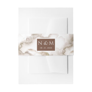 Elegante Roest Waterverf Monogrammed Bruiloft Uitnodigingen Wikkel