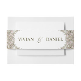 Elegante roestbruine bloemige trouwband voor de bu uitnodigingen wikkel