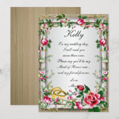 Elegante roestbruine rozen bruidsmeisje kaart (Voorkant / Achterkant)