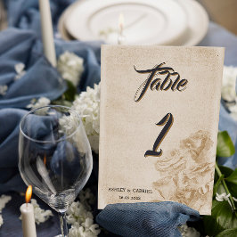 Elegante roestige bloem bruiloft tafel nummerkaart kaart