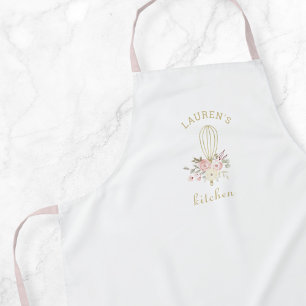 Elegante roestige bloemenvleeg schort