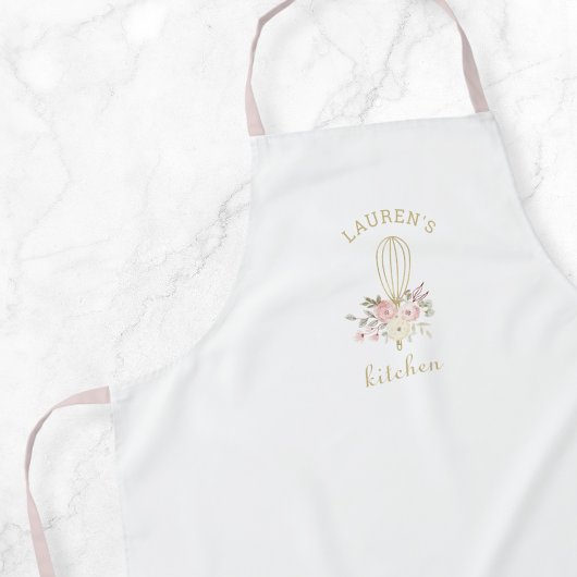Elegante roestige bloemenvleeg schort